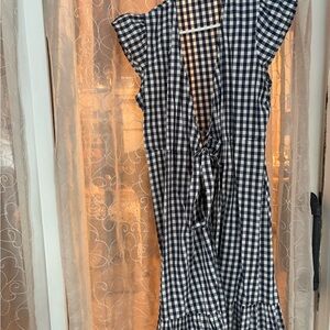 Draper James Navy and White Checkered Dress